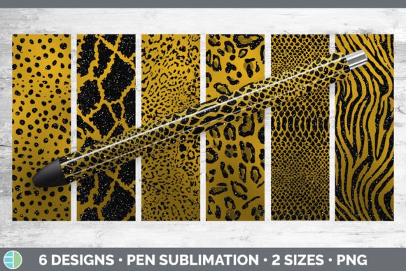 Amber Animal Print Pen Wraps: A Sublimation Design Asset