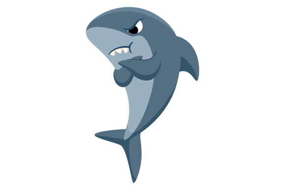 Angry Shark Cartoon Animal: A Funny Underwater Mascot for Bold Projects