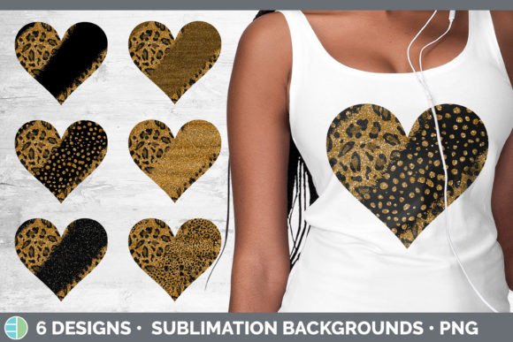 Animal Print Glitter Hearts Clipart: Bold Digital Assets