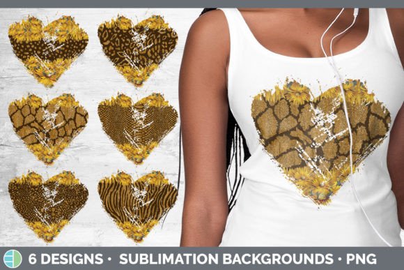 Animal Print Sunflower Heart Distressed: A Creative Asset Bundle