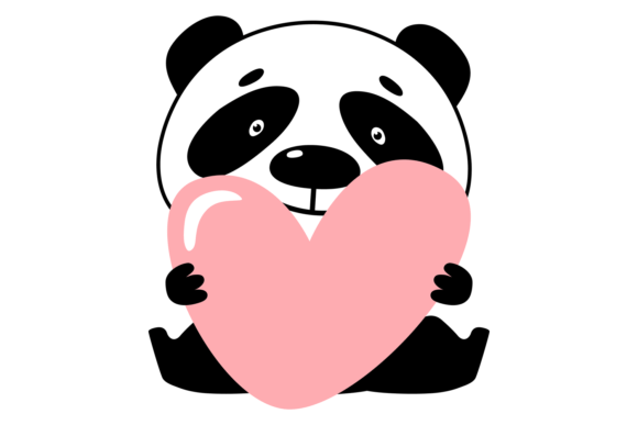 Baby Panda with Heart: The Cute Love Animal for Your Designs
