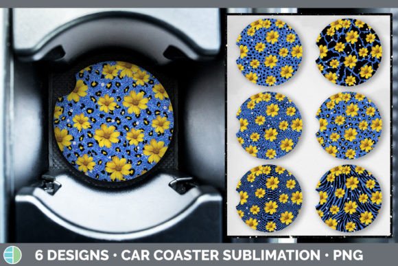 Blue Animal Print Car Coaster: A Sublimation Powerhouse