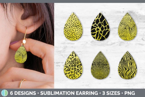 Bold Style Unleashed: Yellow Animal Print Teardrop Earring