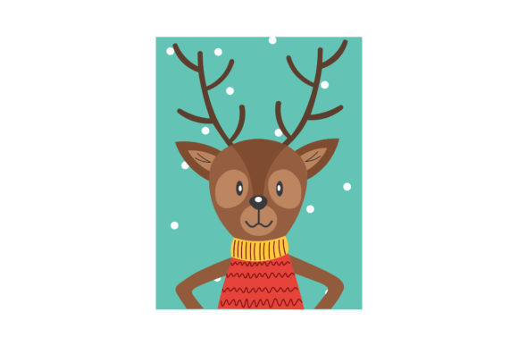 Christmas Animal Character Reindeer: Festive Design Asset Guide