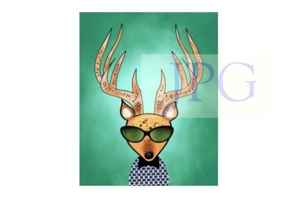 Deer Boy Art Print: Charming Wild Animal Head for Projects