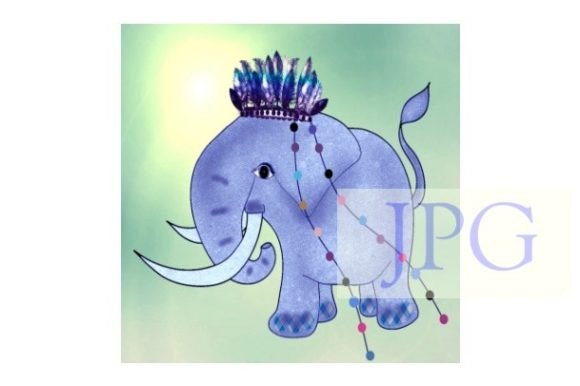 Elephant Native Art: A Cute Wild Animal Digital Asset