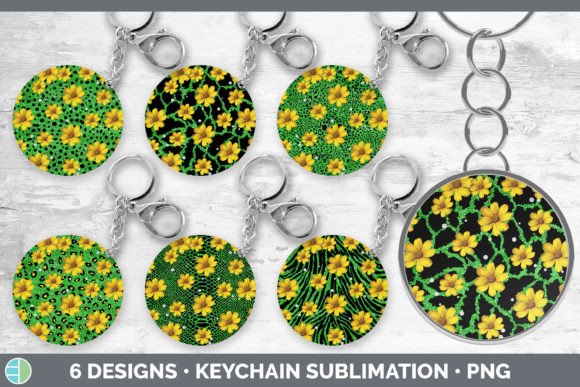 Green Animal Print Keychain Bundle: Sublimation Design Pack