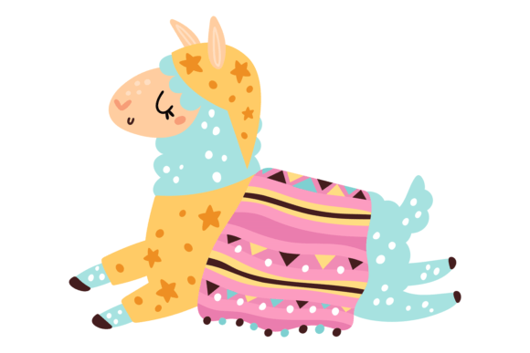 Happy Lpaa Sleeping: The Cute Alpaca Animal for Warm Branding