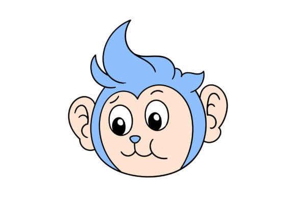 Monkey Head Animal Emoticon: A Playful Design Asset