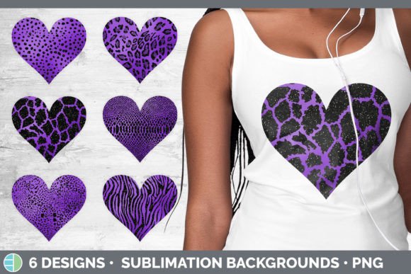 Unleashing Style: The Purple Animal Print Hearts Clipart Pack