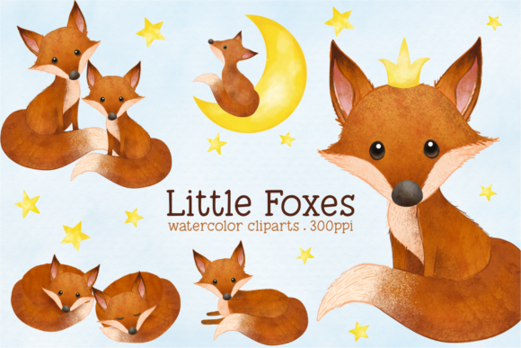 Whimsical Watercolor Foxes: Craft Assets for Storytelling