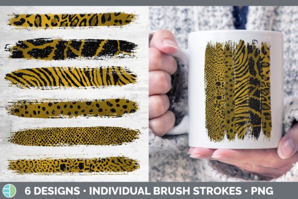 Wildly Versatile: Amber Animal Print Brush Strokes PNG
